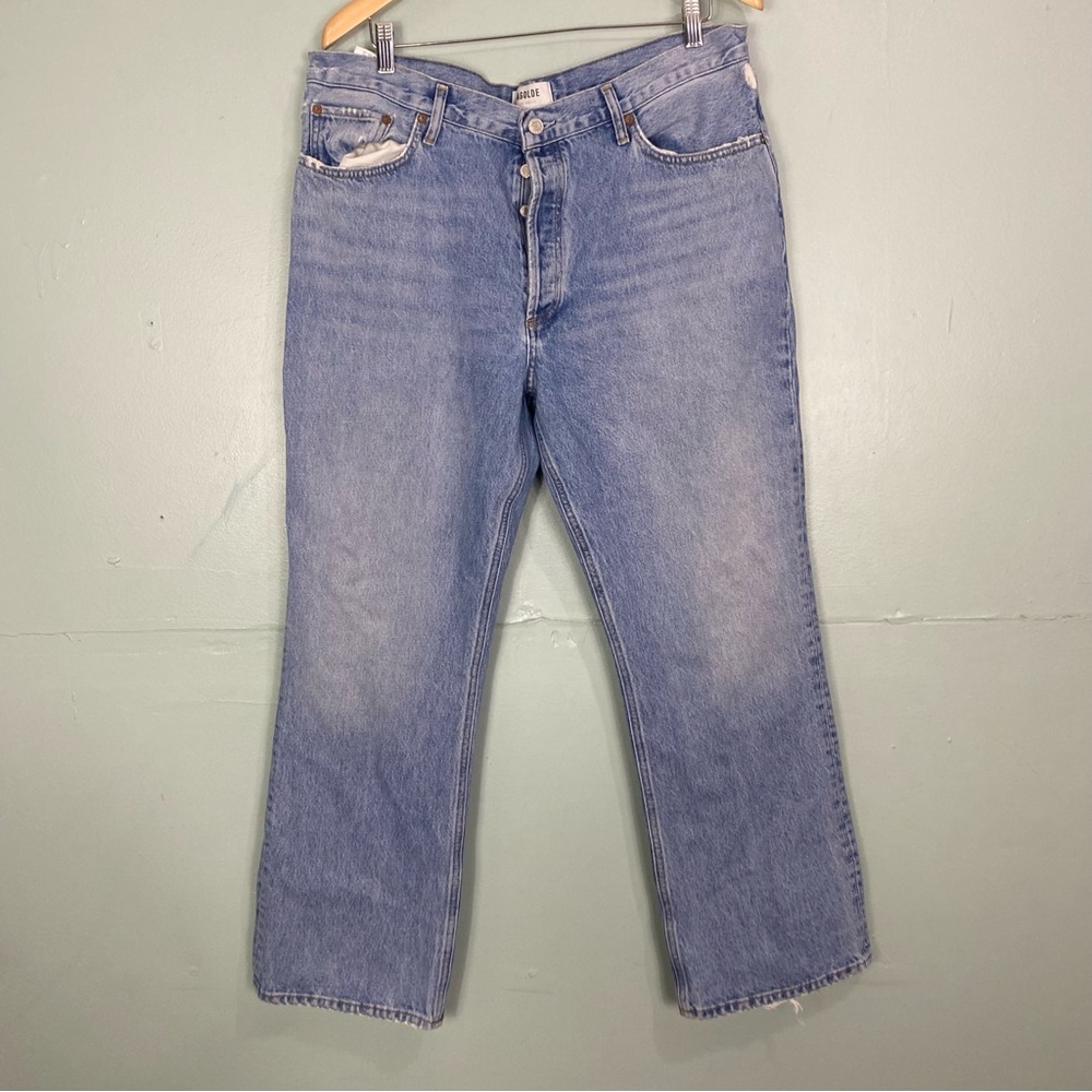 Agolde Relaxed Bootcut Jeans Blue Light Wash Denim‎ Sz 33